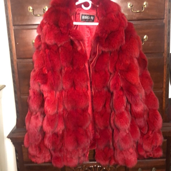 Marvelous lipstick red fox fur coat, by Marchaela Fur (London New York & Paris) - Picture 4 of 5